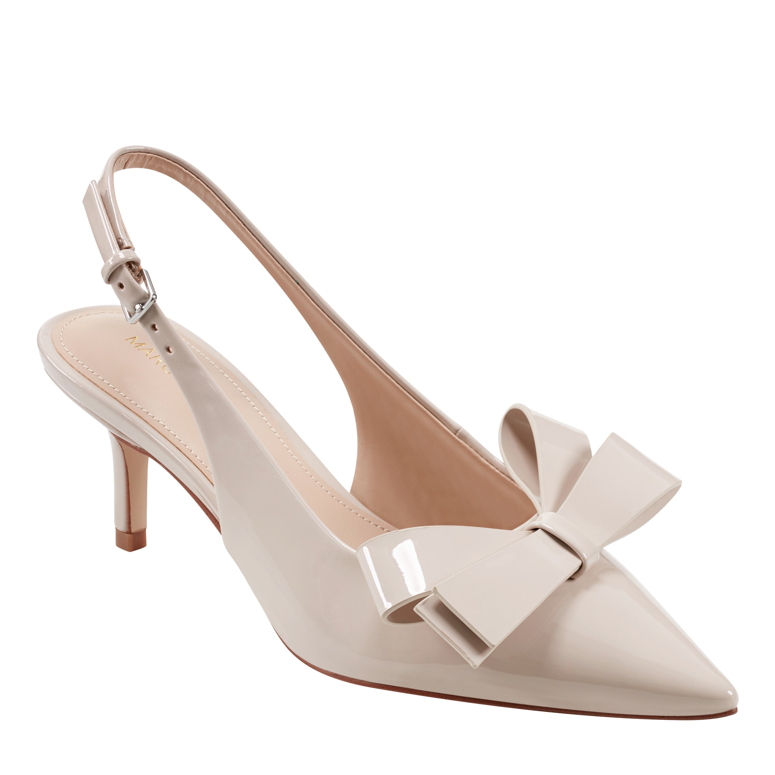 Allon Bow Slingback Pump - Light Natural Patent