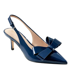 Allon Bow Slingback Pump - Navy Patent