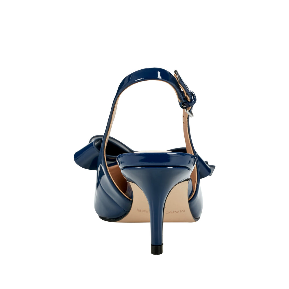 Allon Bow Slingback Pump - Navy Patent