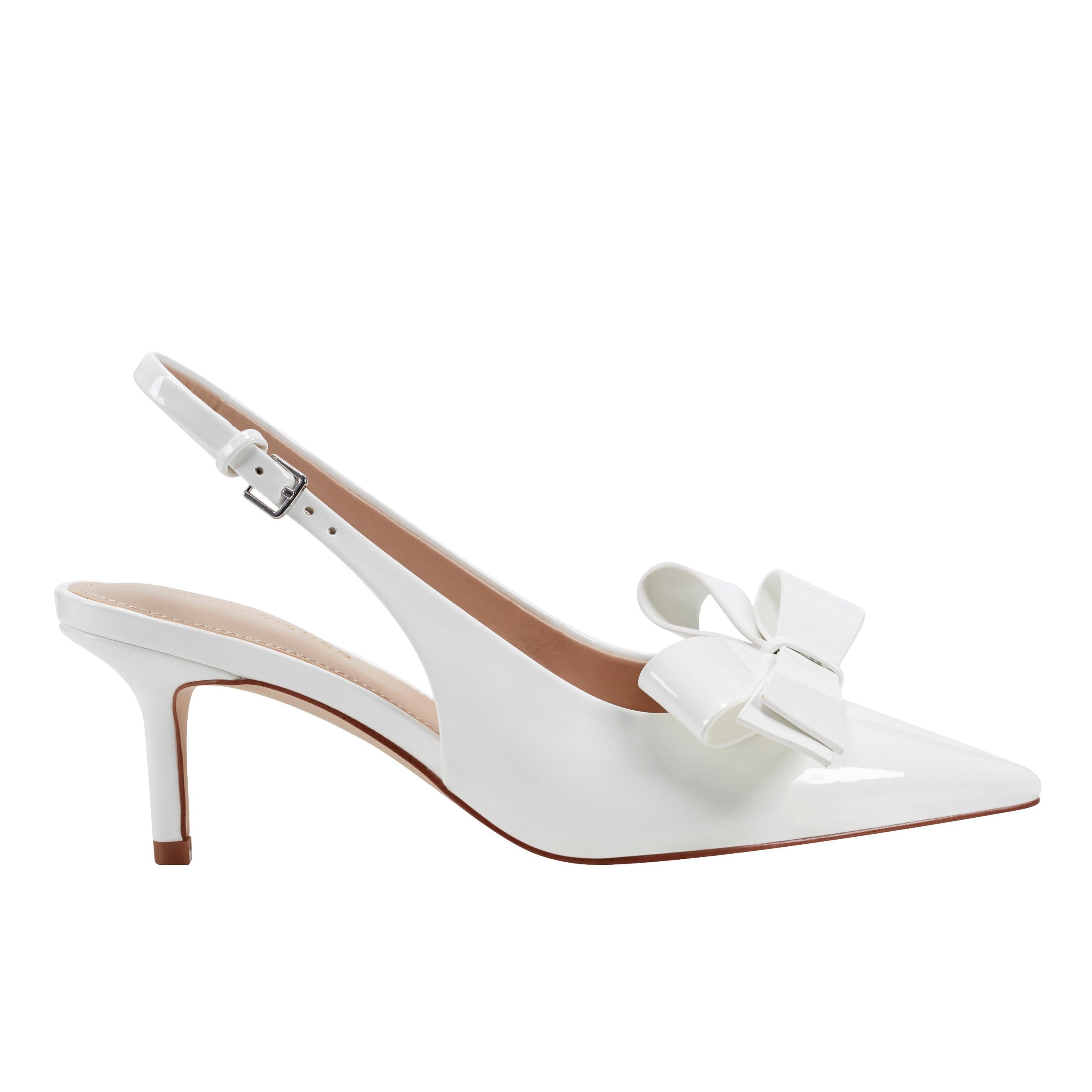 Allon Bow Slingback Pump - White Patent