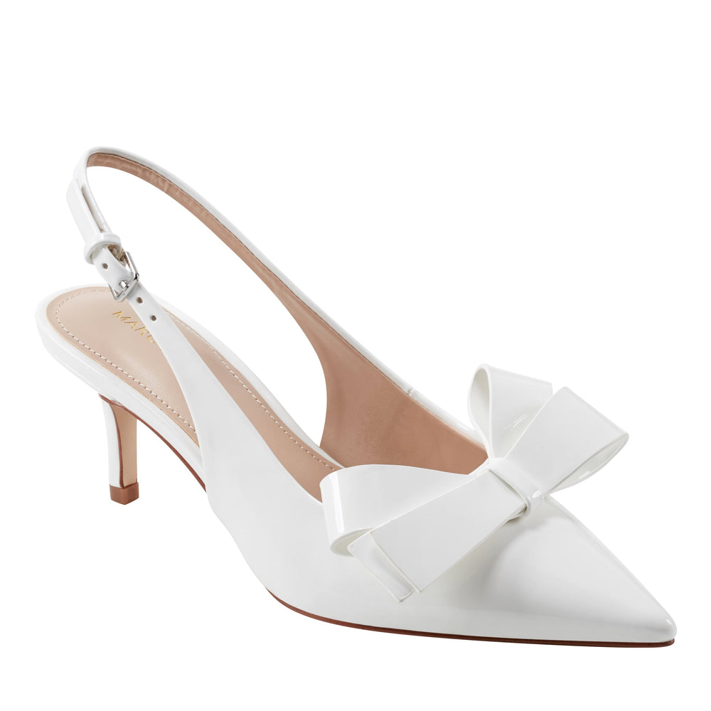 Allon Bow Slingback Pump - White Patent