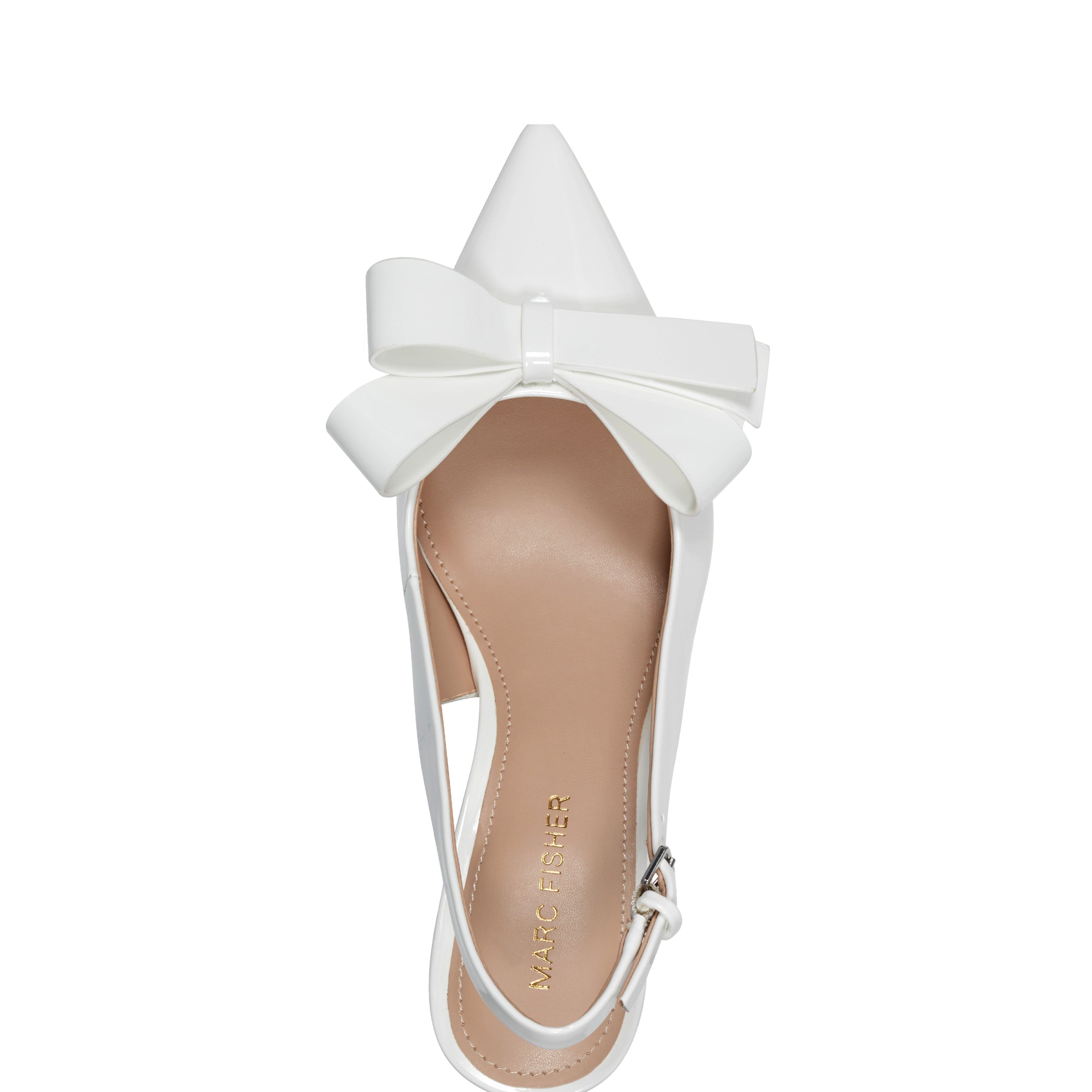 Allon Bow Slingback Pump - White Patent