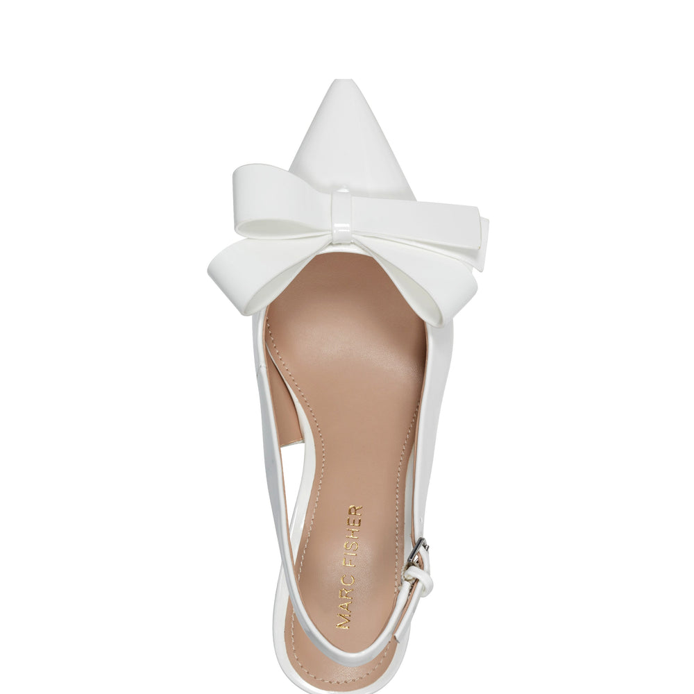 Allon Bow Slingback Pump - White Patent