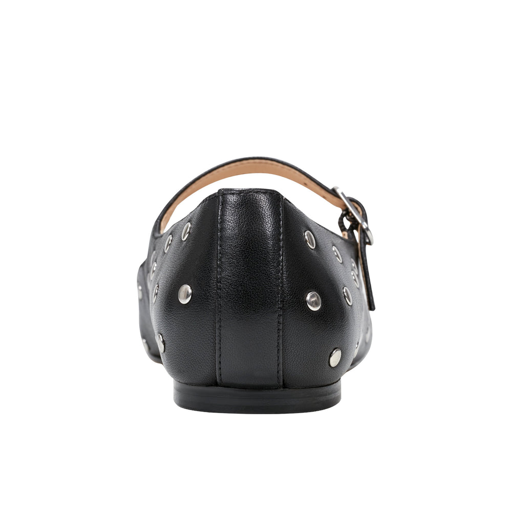 Elizza Mary Jane Ballet Flat - Black Leather
