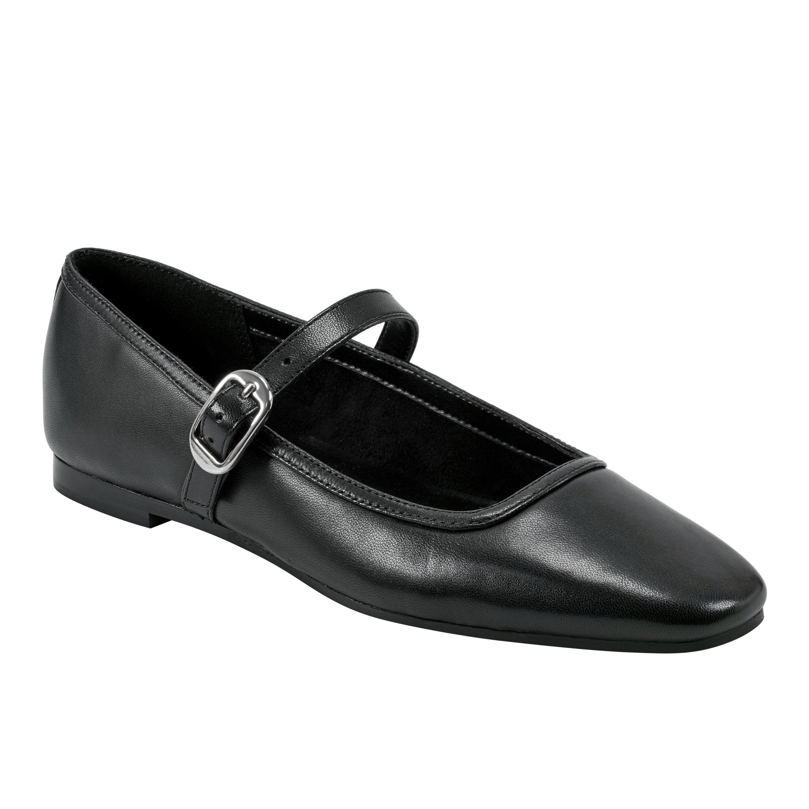 Garissa Mary Jane Ballet Flat - Black Leather