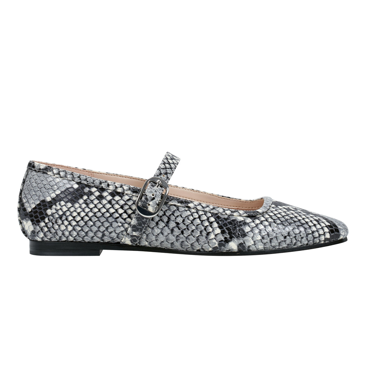 Garissa Mary Jane Ballet Flat - Natural Snake