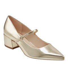 Luccie Mary Jane Pump - Gold Leather