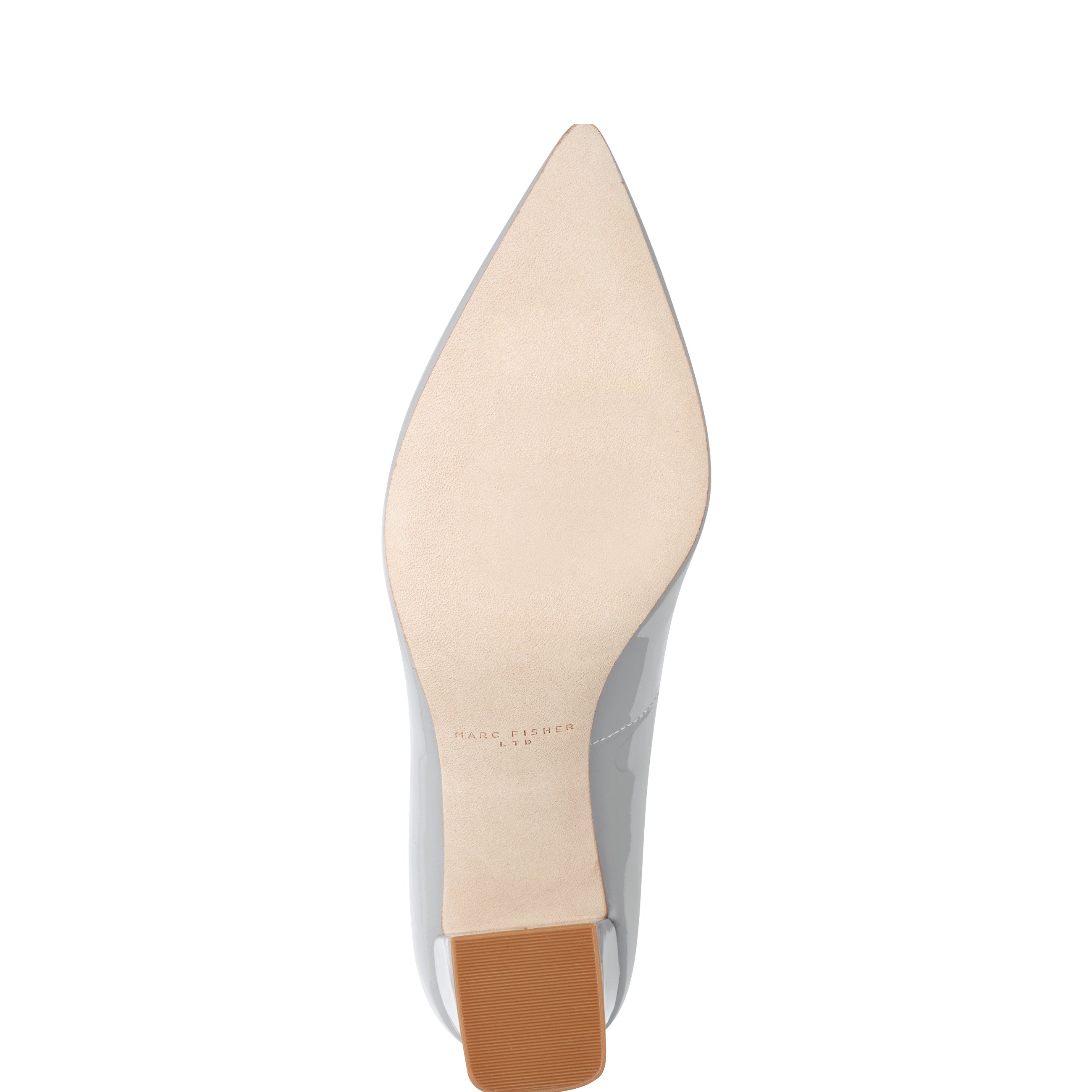 Zala Block Heel Pointy Toe Pump - Grey Patent Leather