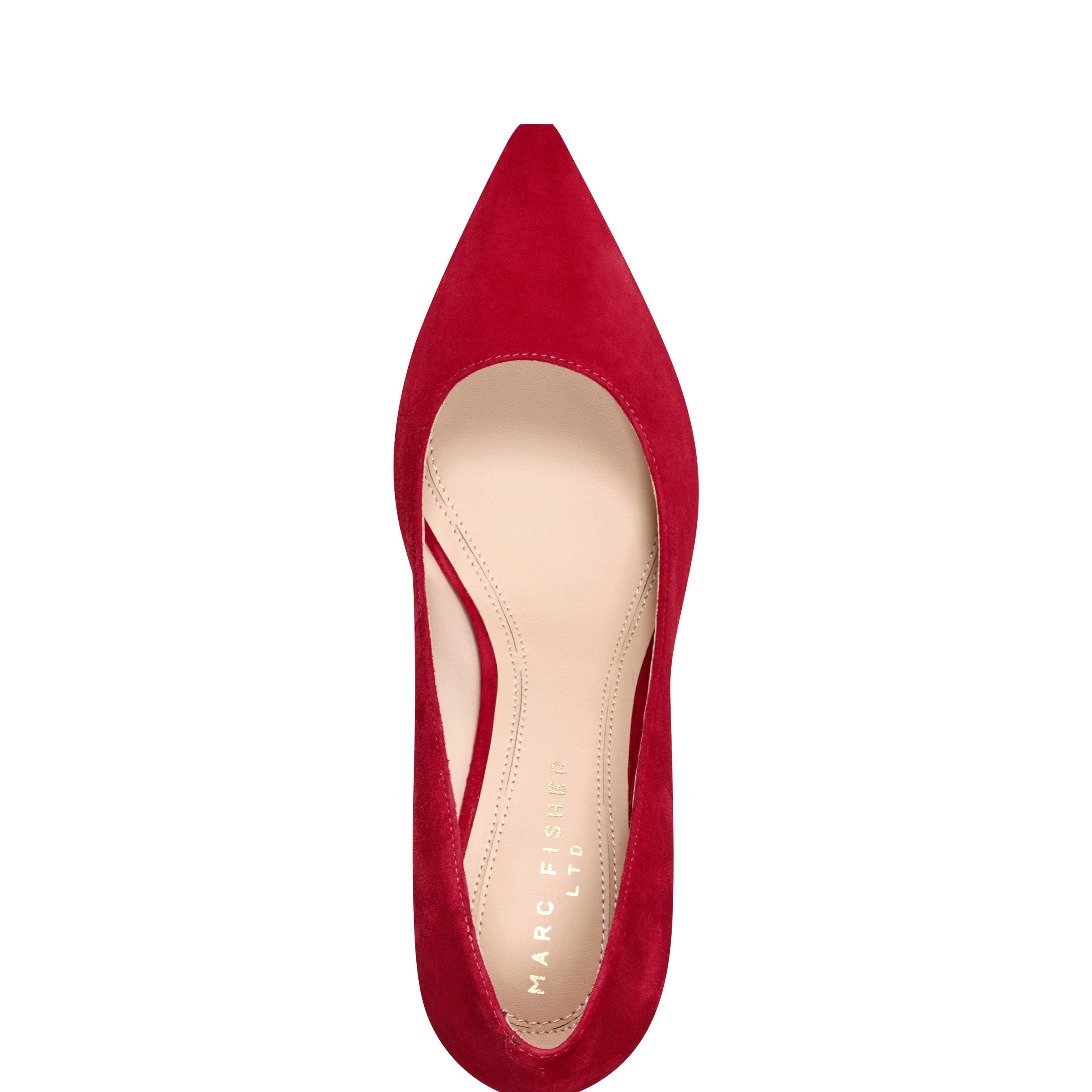 Zala Block Heel Pointy Toe Pump - Red Suede