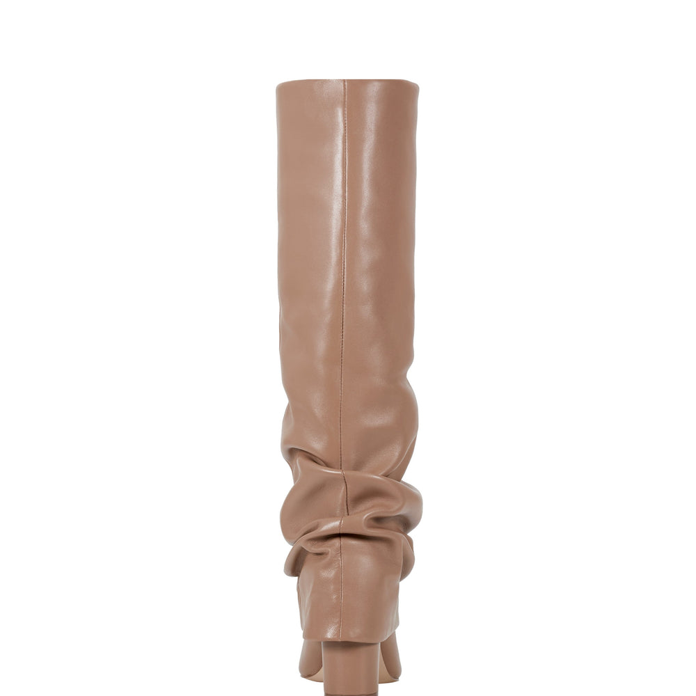 Lalita Foldover Dress Boot - Light Natural Leather