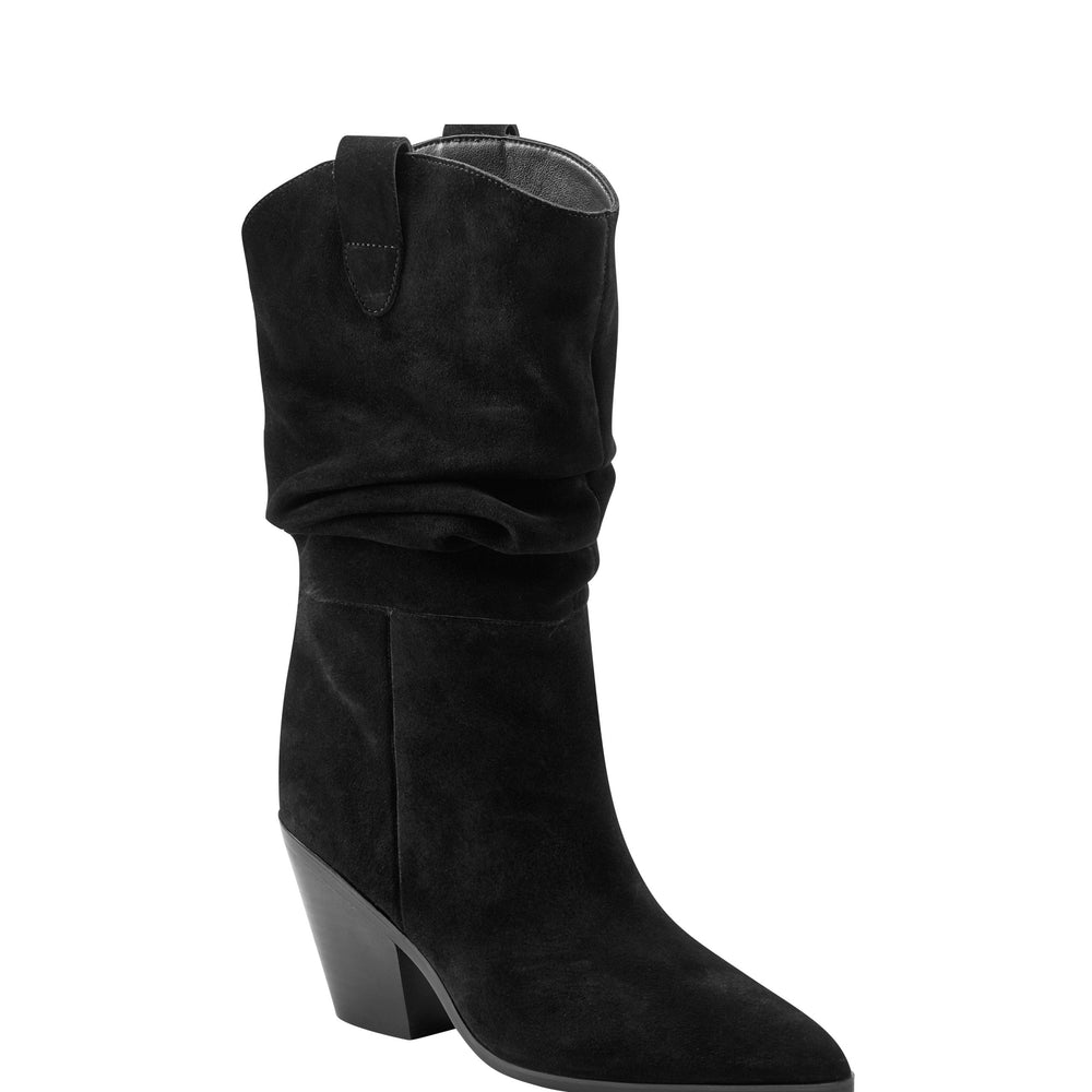 Myleea Slouchy Boot - Black Suede