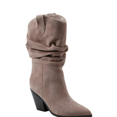 Myleea Slouchy Boot - Natural Suede