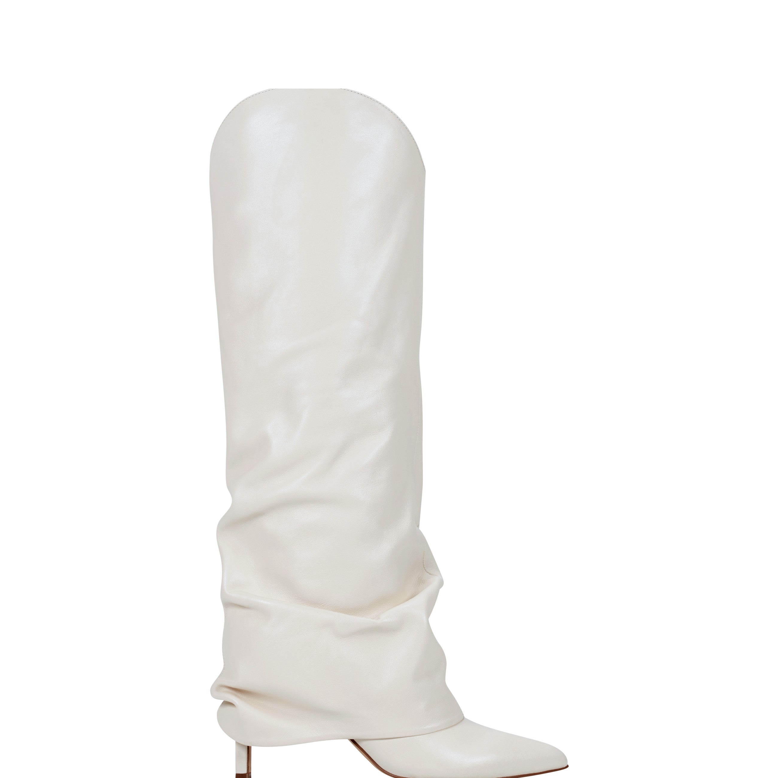Nairine Foldover Dress Boot - White Leather