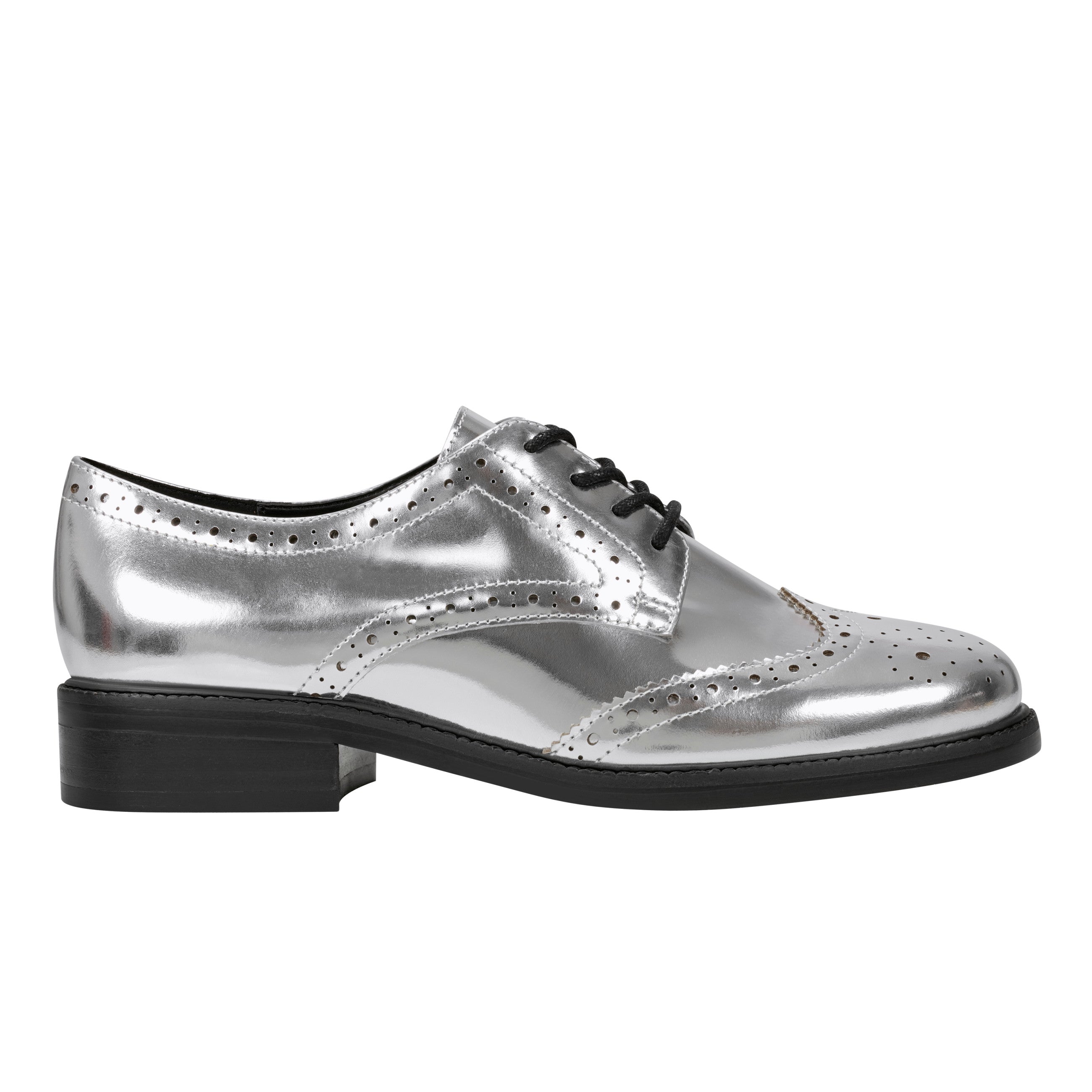 Perrie Lace-Up Oxford - Silver Leather