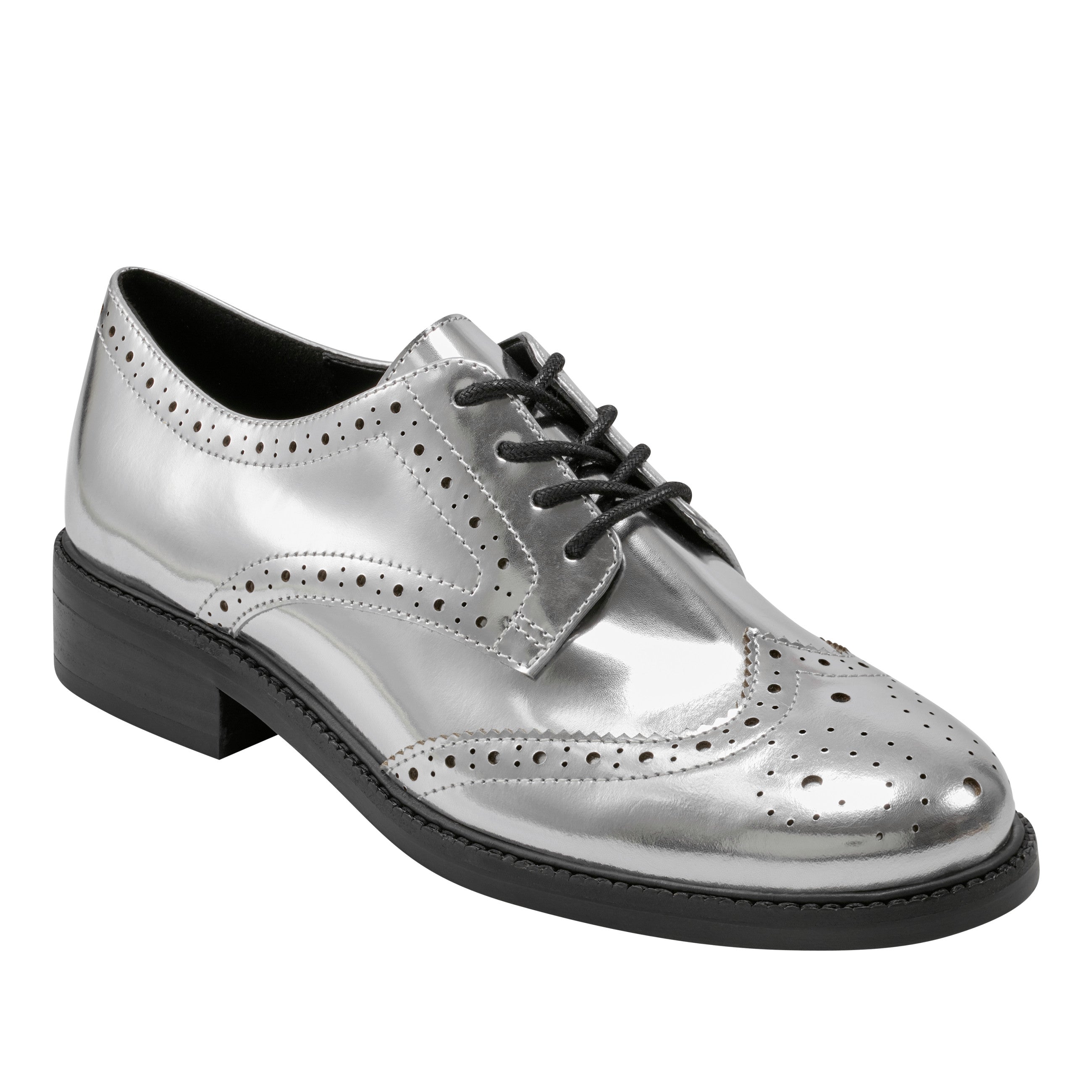 Perrie Lace-Up Oxford - Silver Leather