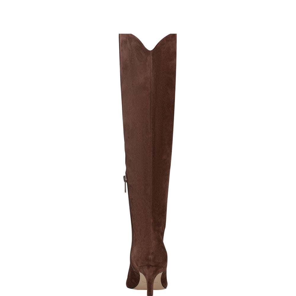 Quinnie Dress Boot - Dark Brown Suede