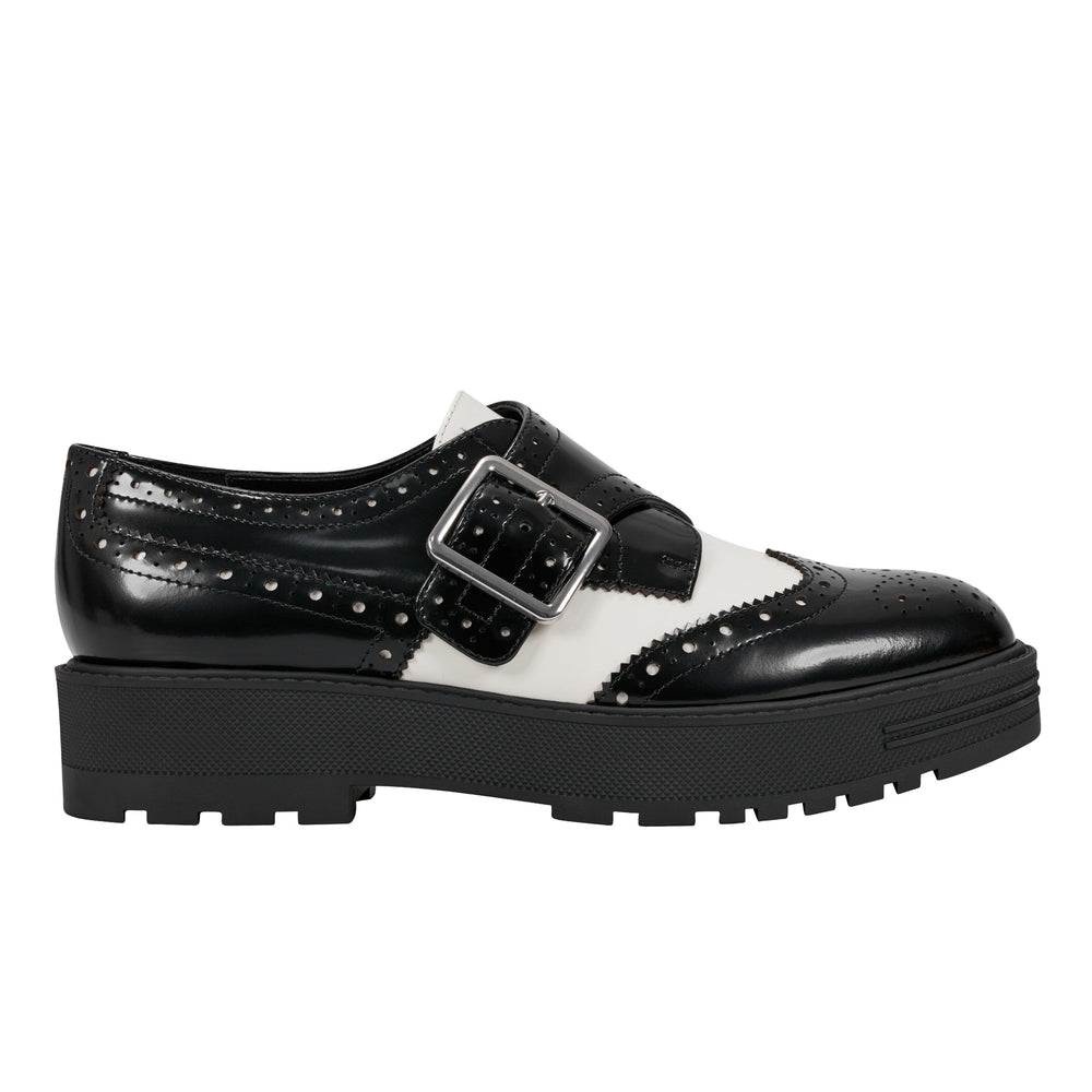 Remona Monk Strap Loafer - Black/Chic Cream Leather