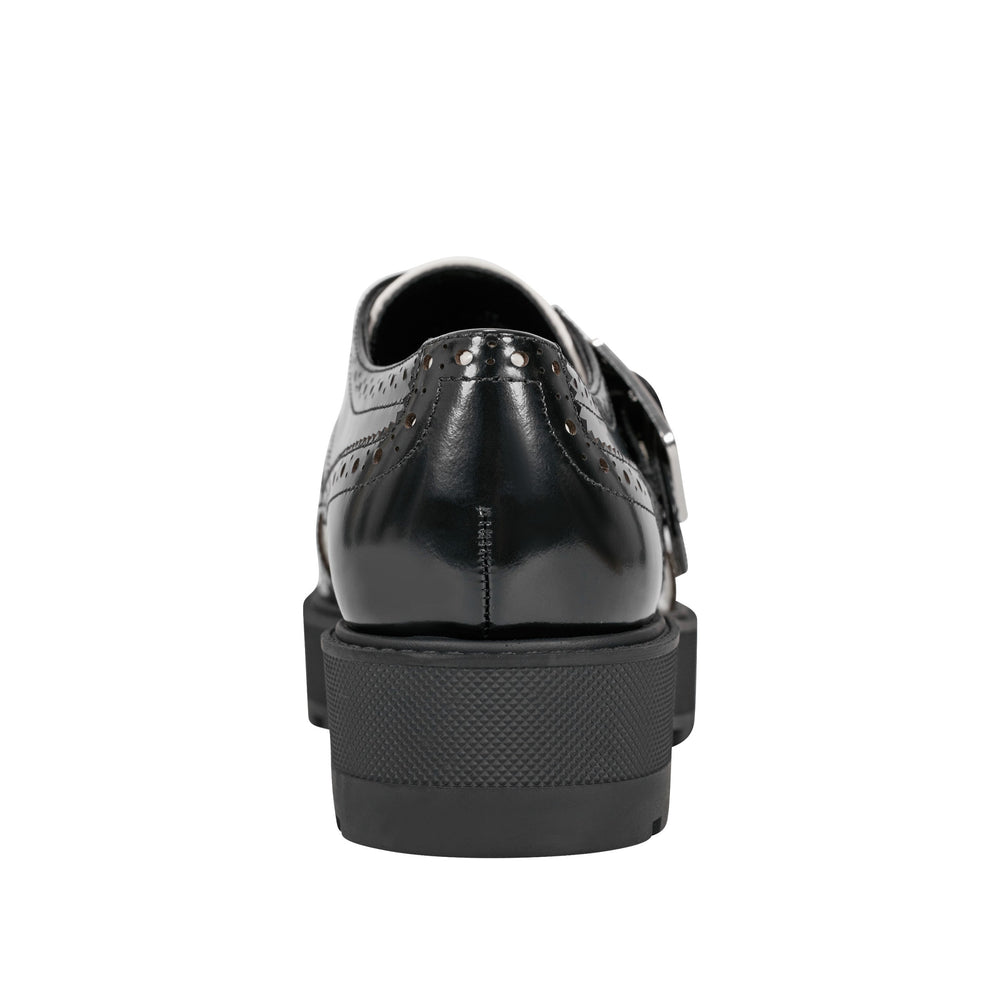 Remona Monk Strap Loafer - Black/Chic Cream Leather