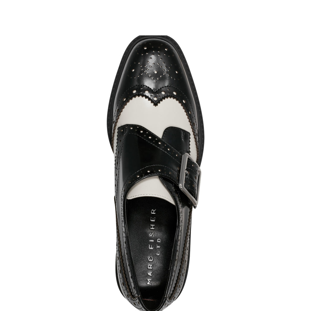 Remona Monk Strap Loafer - Black/Chic Cream Leather