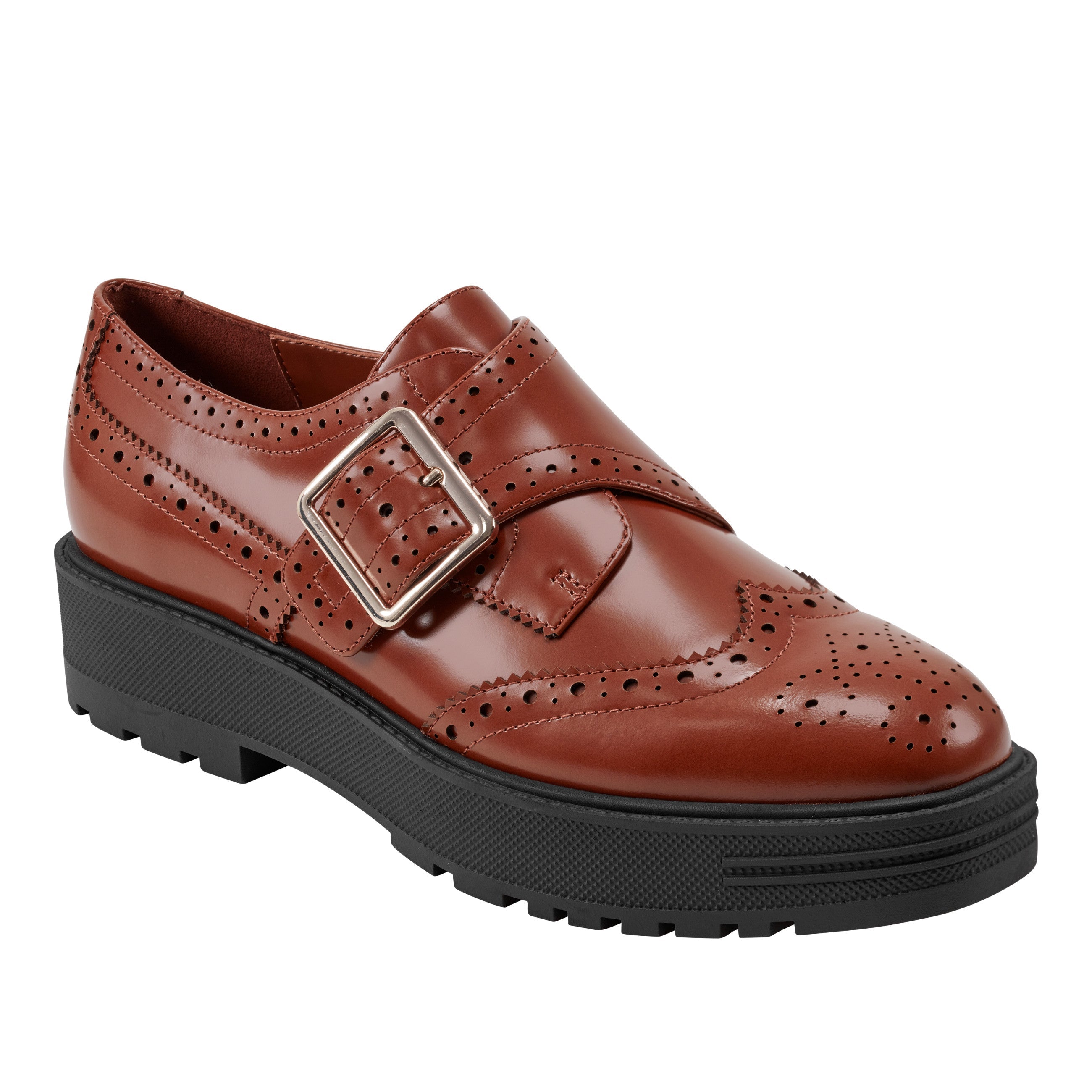 Remona Monk Strap Loafer - Brown Leather