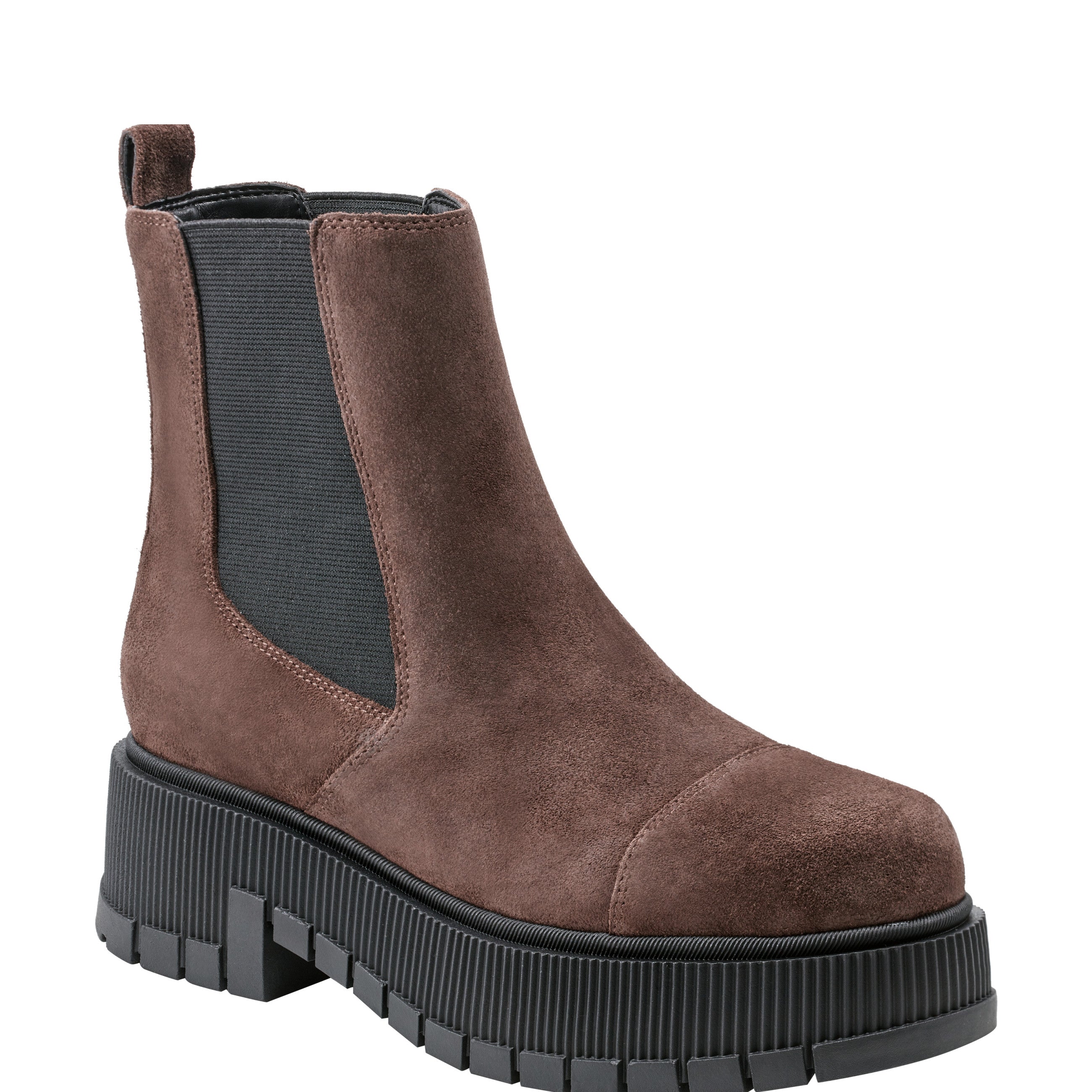 Bermida Lug Sole Bootie - Dark Brown Suede