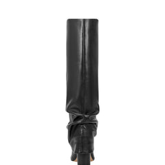 Lalita Foldover Dress Boot - Black Leather