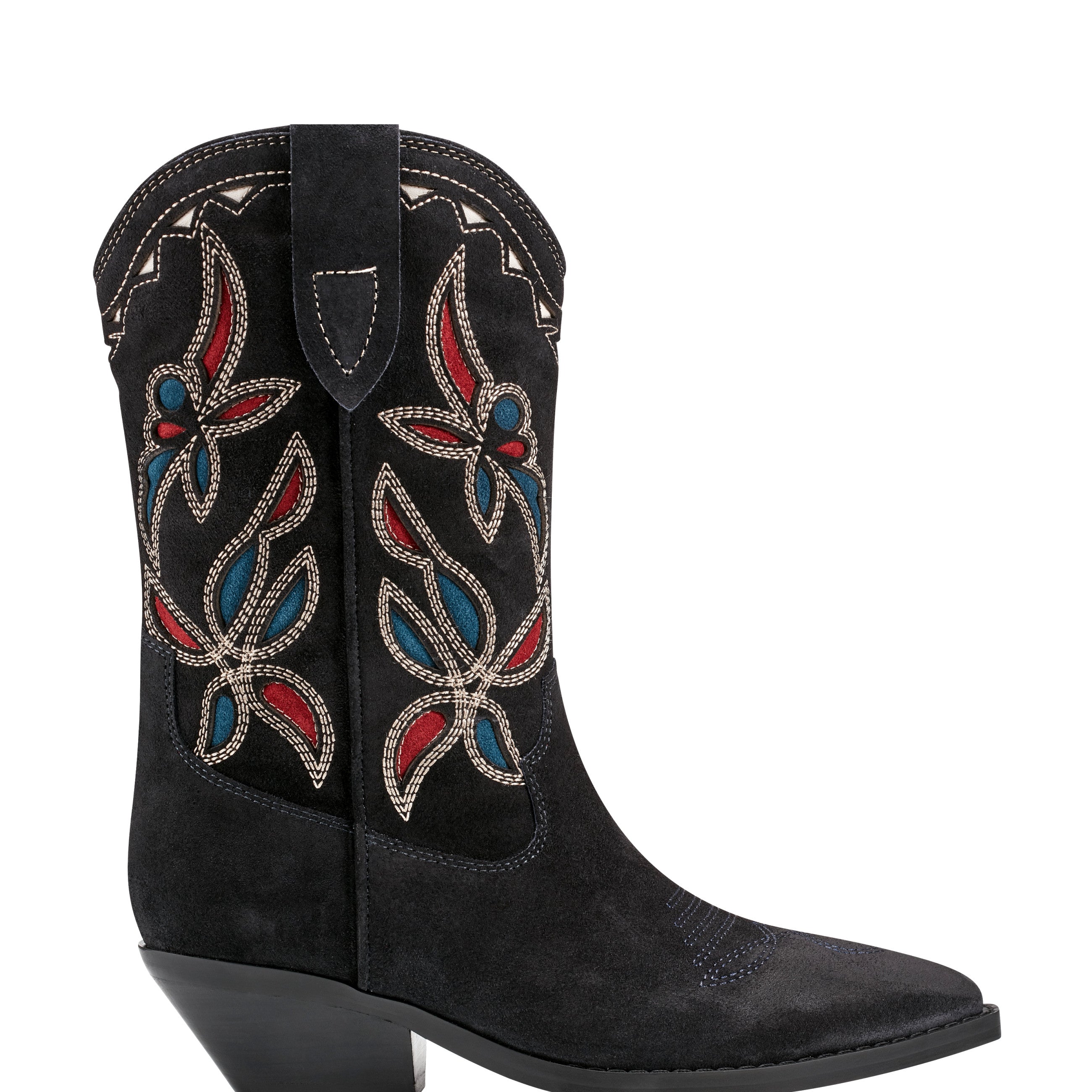 Trista Western Boot - Dark Blue Suede