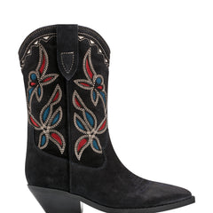 Trista Western Boot - Dark Blue Suede