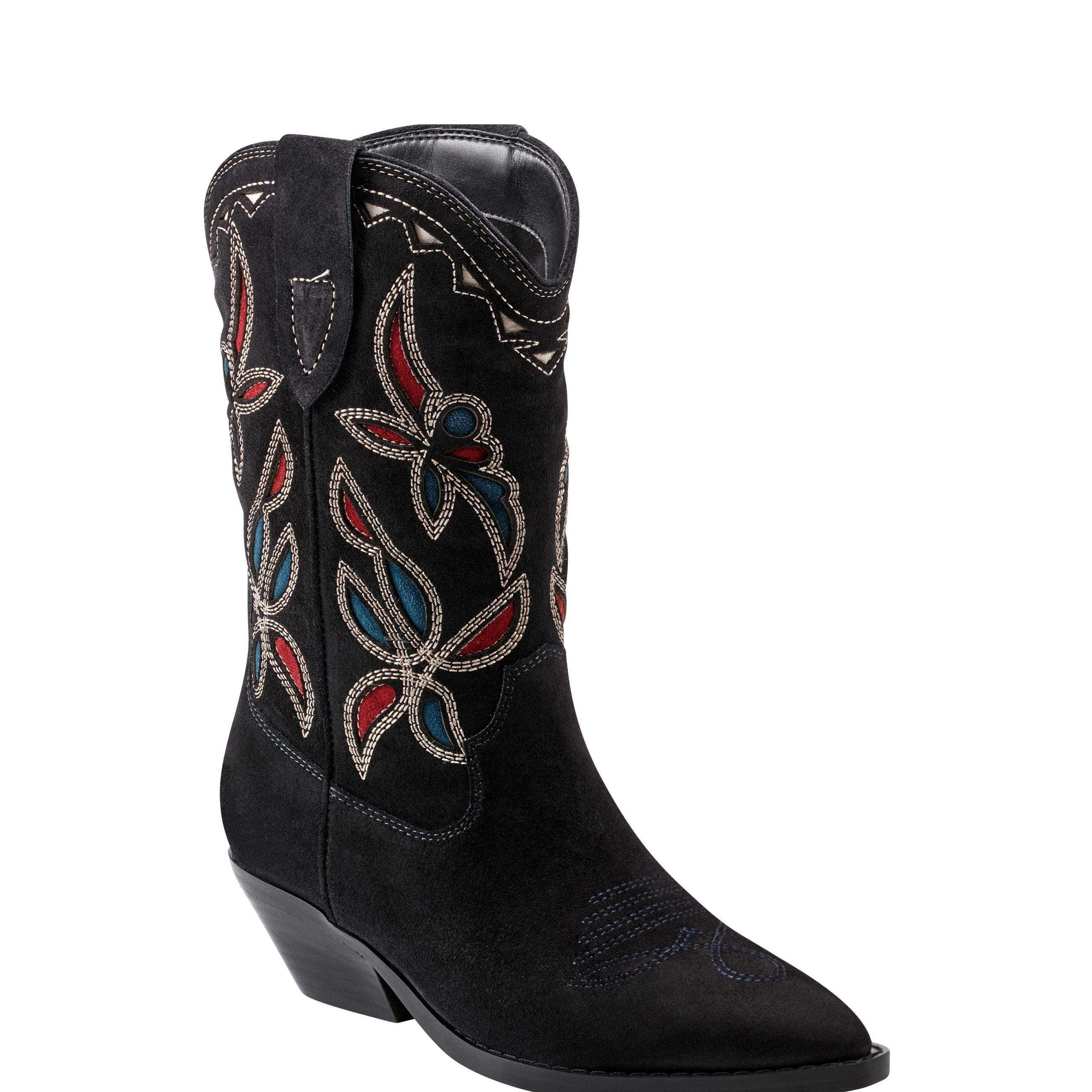 Trista Western Boot - Dark Blue Suede