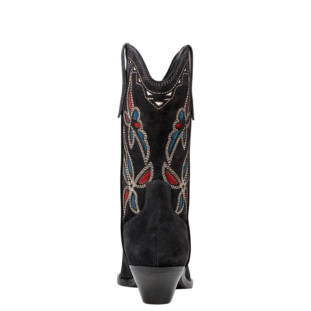Trista Western Boot - Dark Blue Suede