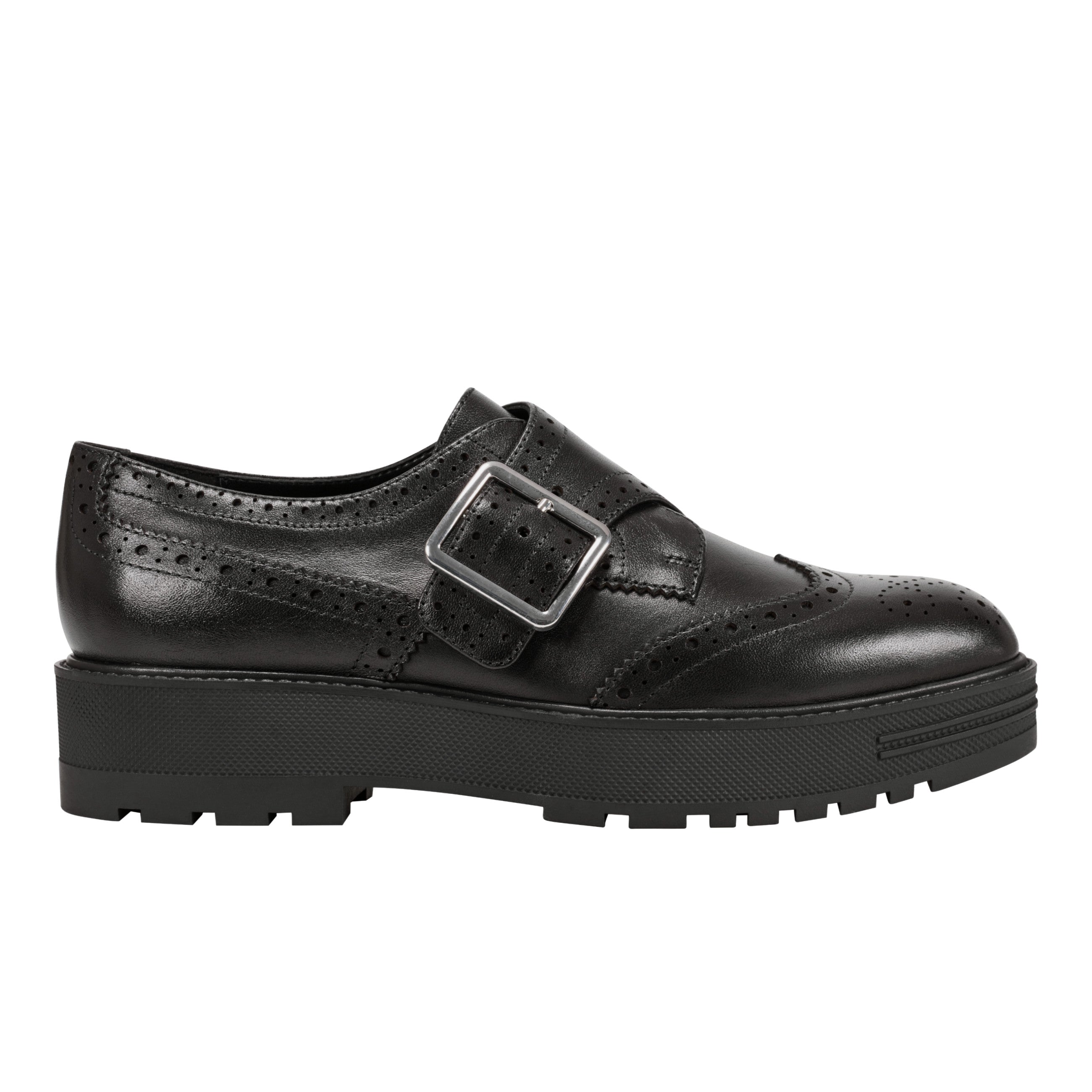 Remona Monk Strap Loafer - Black Leather