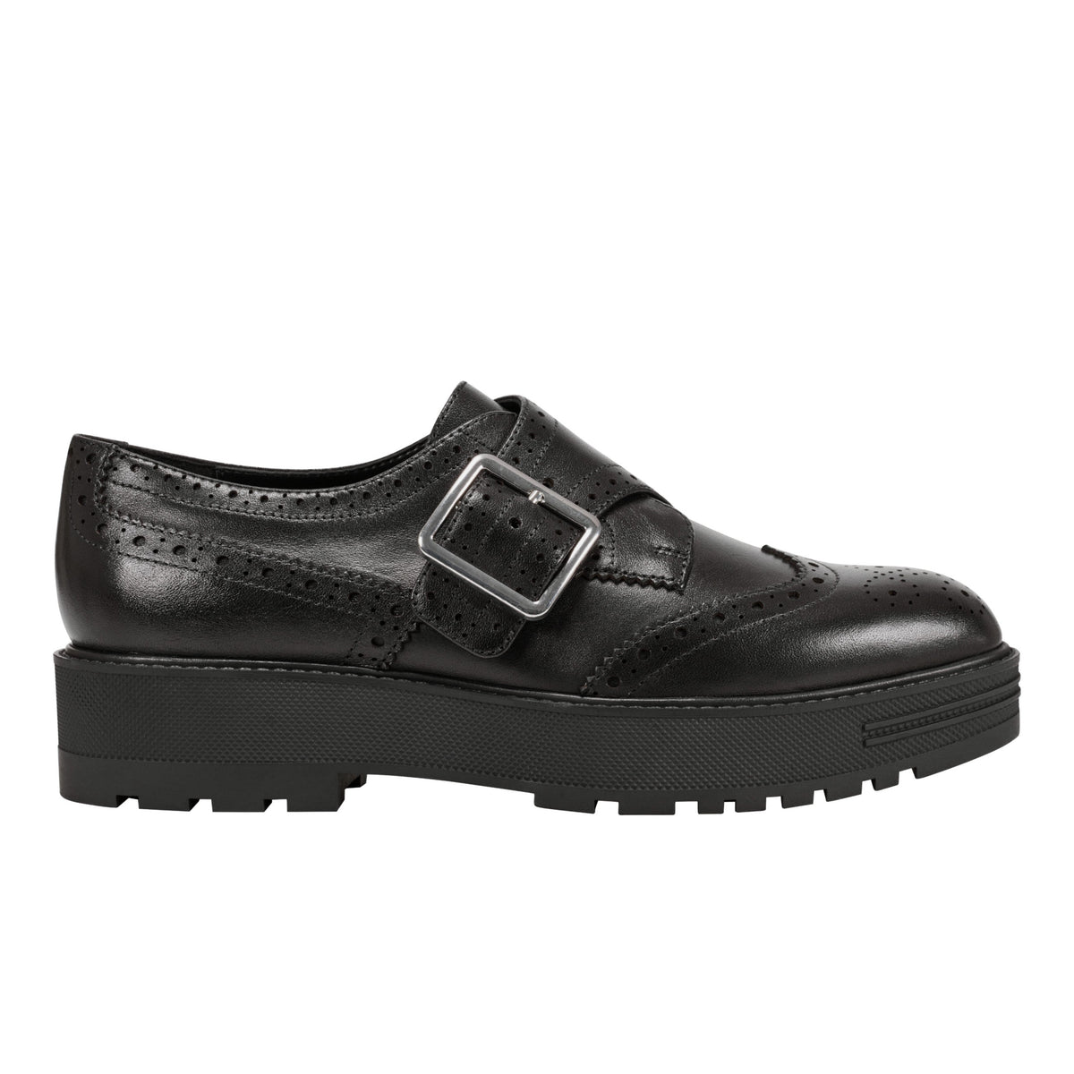 Remona Monk Strap Loafer - Black Leather