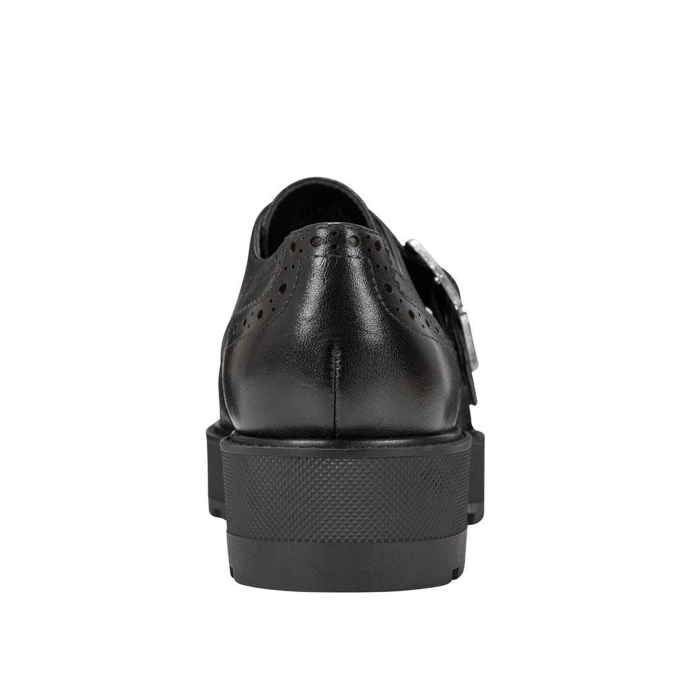 Remona Monk Strap Loafer - Black Leather