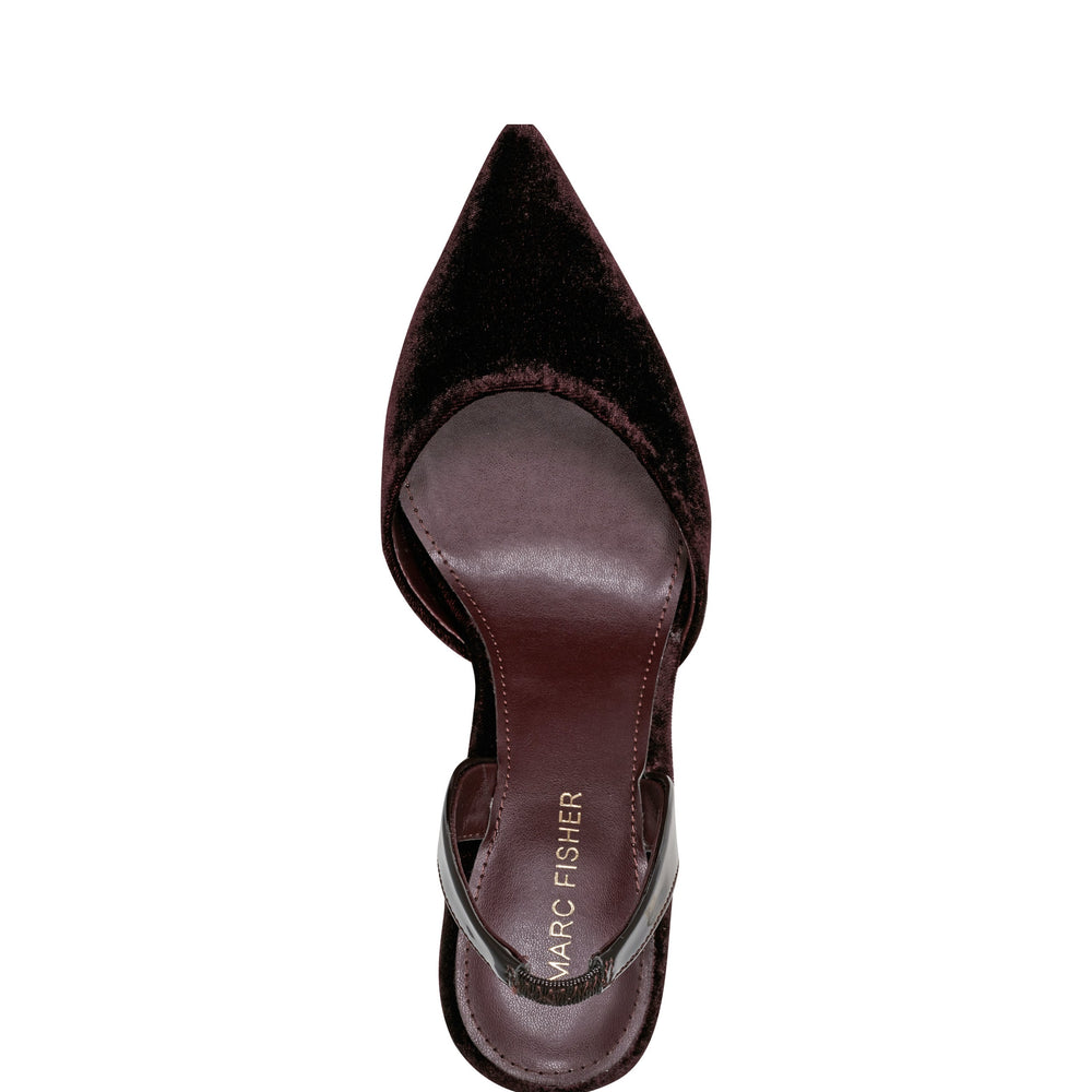 Hadya Slingback Pump - Dark Red Velvet