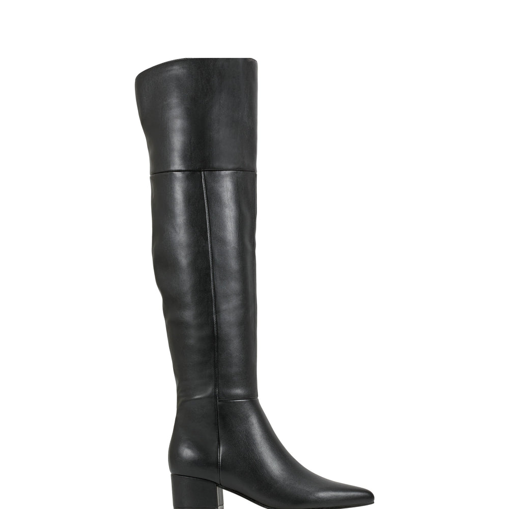 Lottie Over The Knee Boot - Smooth Black