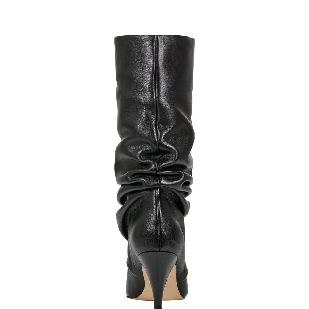 Paityn Scrunch Dress Boot - Black Leather