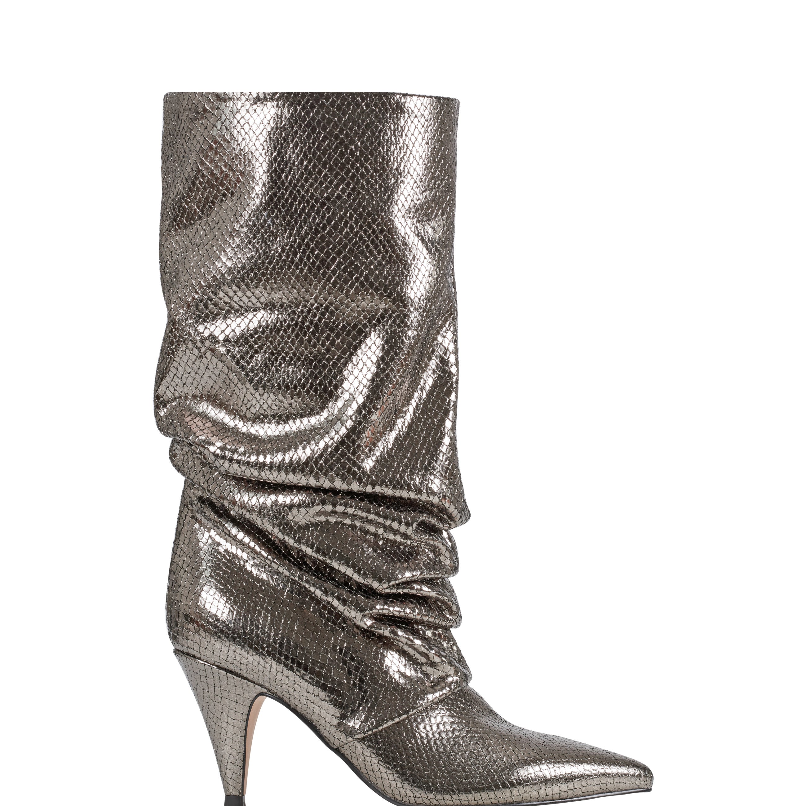 Paityn Scrunch Dress Boot - Pewter Leather
