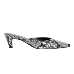 Rosa Heeled Mule - Snake Print