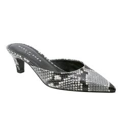 Rosa Heeled Mule - Snake Print