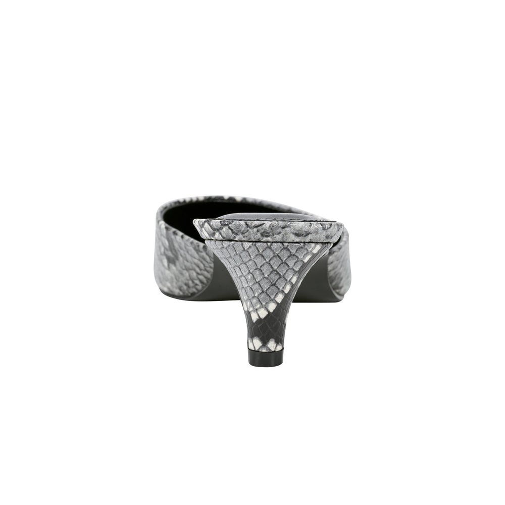 Rosa Heeled Mule - Snake Print
