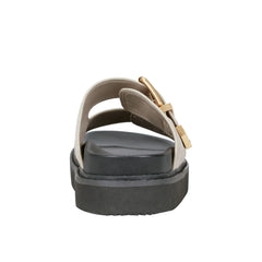 Amirra Buckle Slide Sandal - Taupe Suede