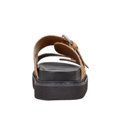 Agusta Studded Slide Sandal - Light Natural Suede