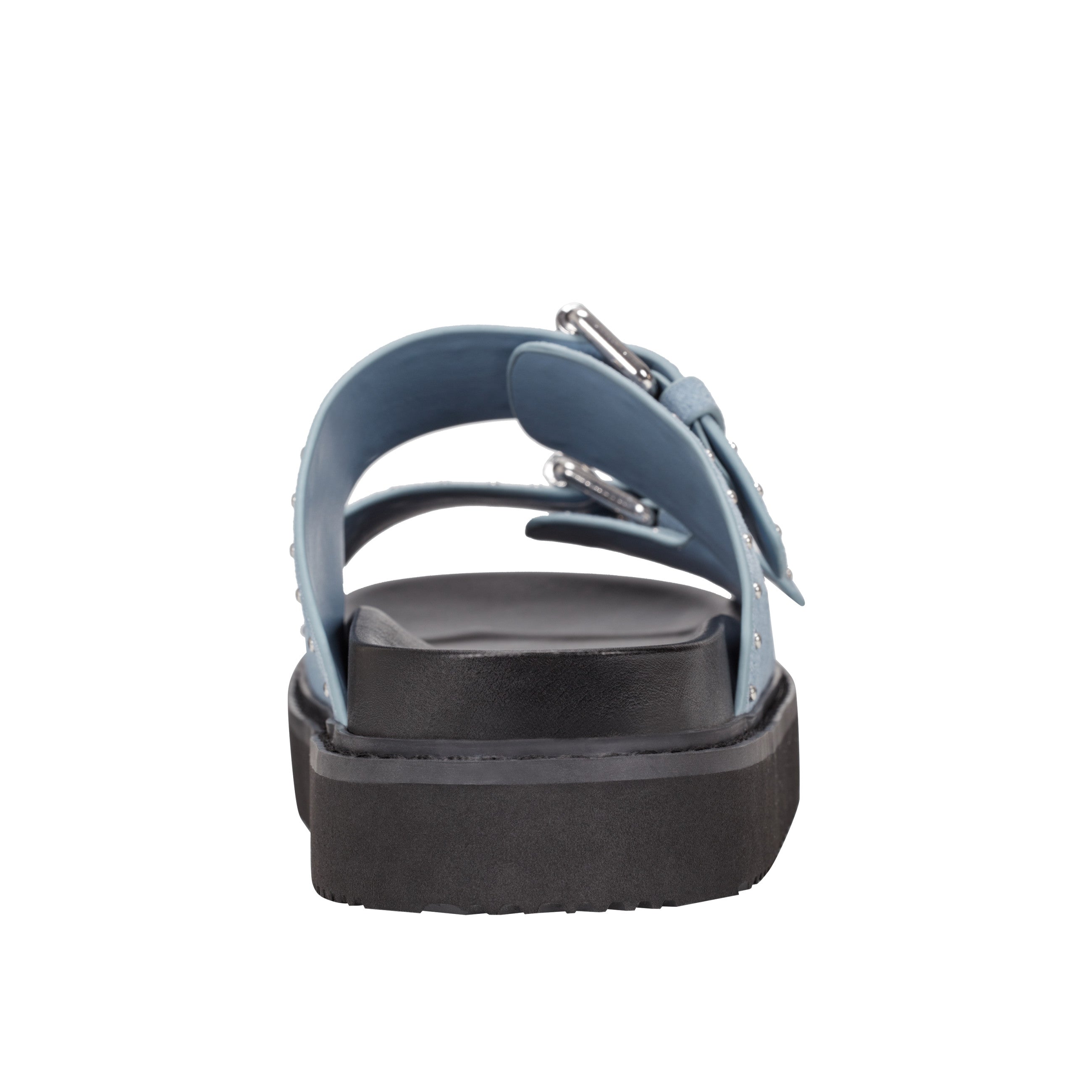 Agusta Studded Slide Sandal - Medium Blue Suede