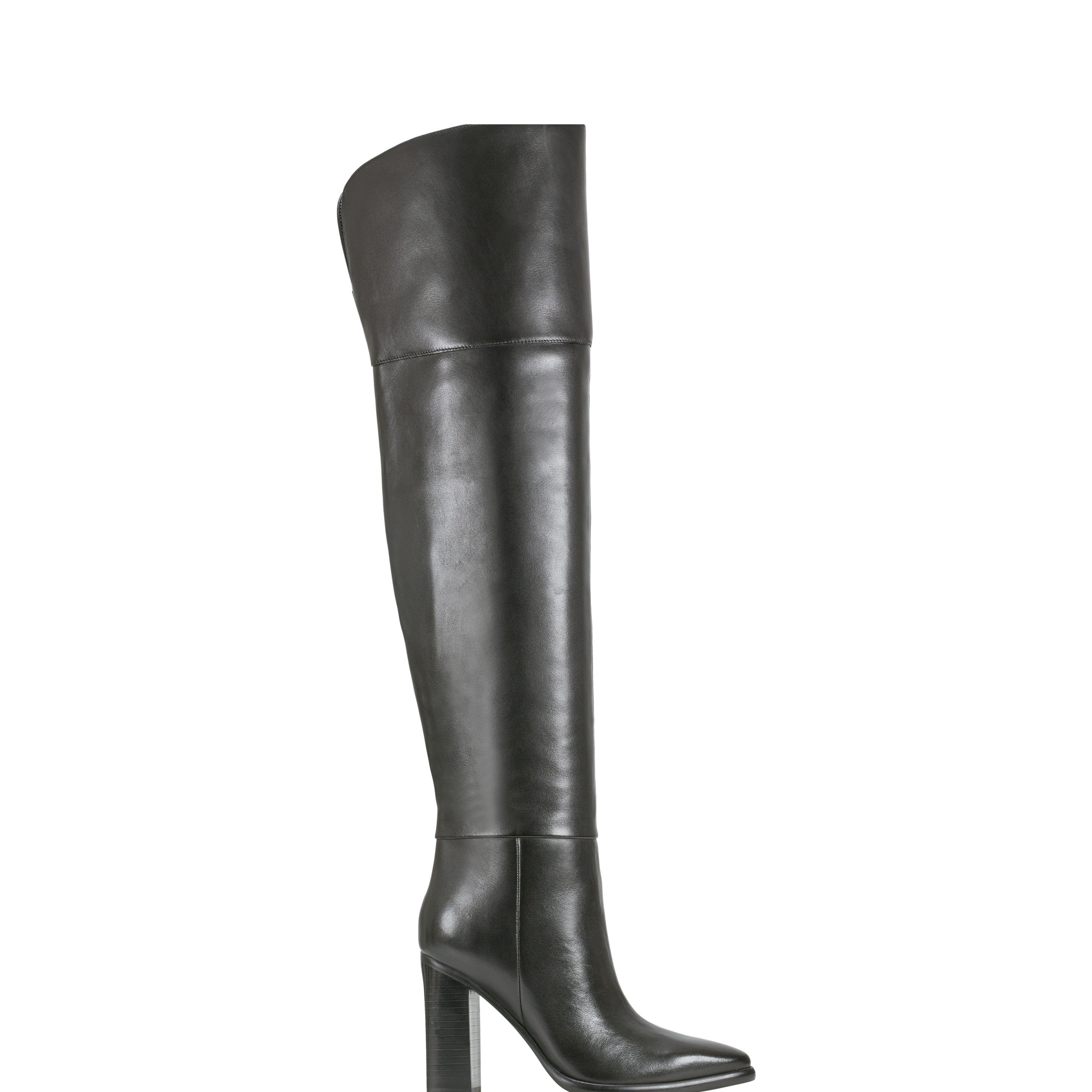 Lasli Over the Knee Boot - Black Leather