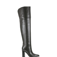Lasli Over the Knee Boot - Black Leather