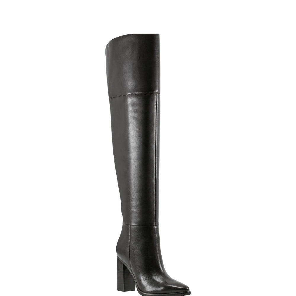 Lasli Over the Knee Boot - Black Leather