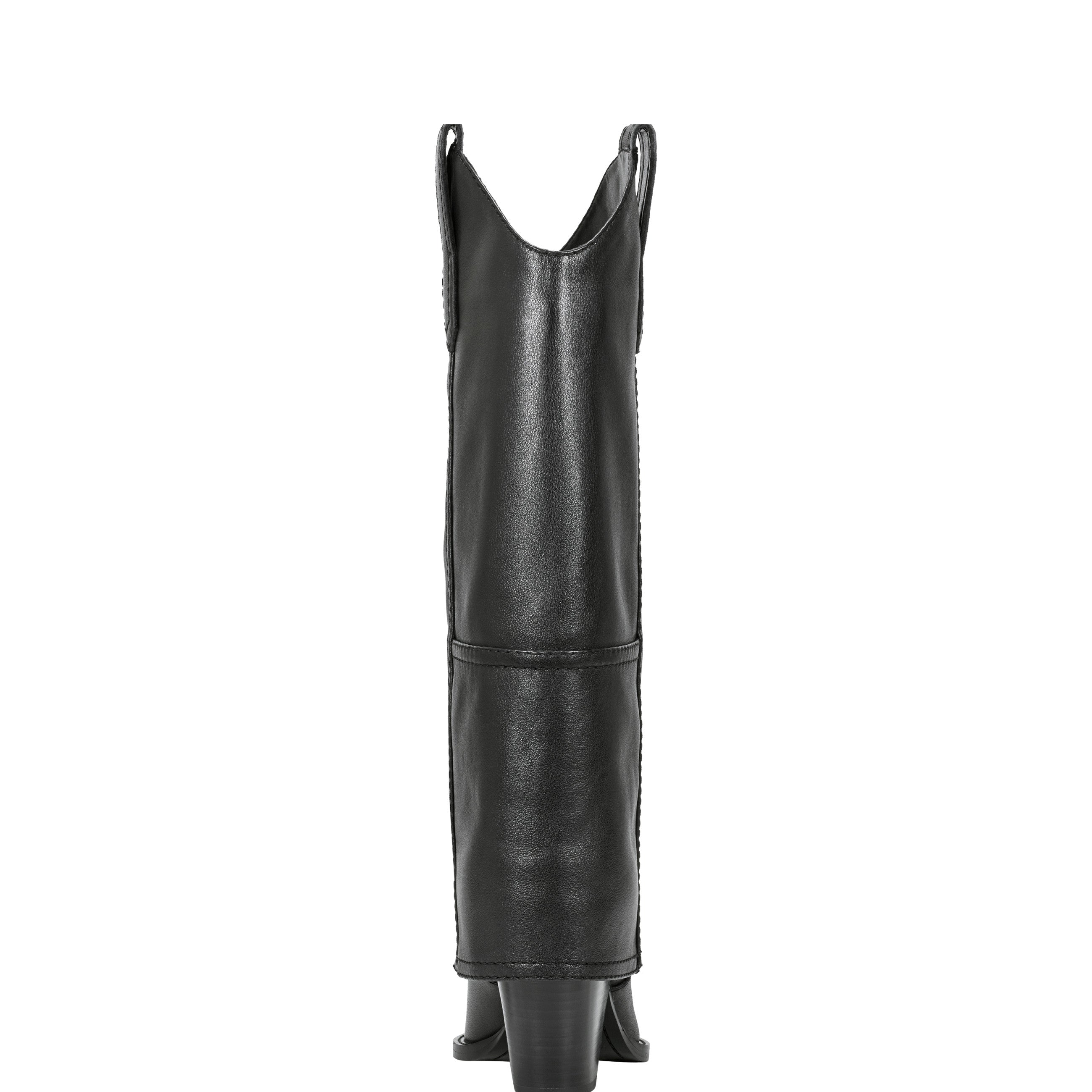 Harlo Foldover Western Boot - Black Leather