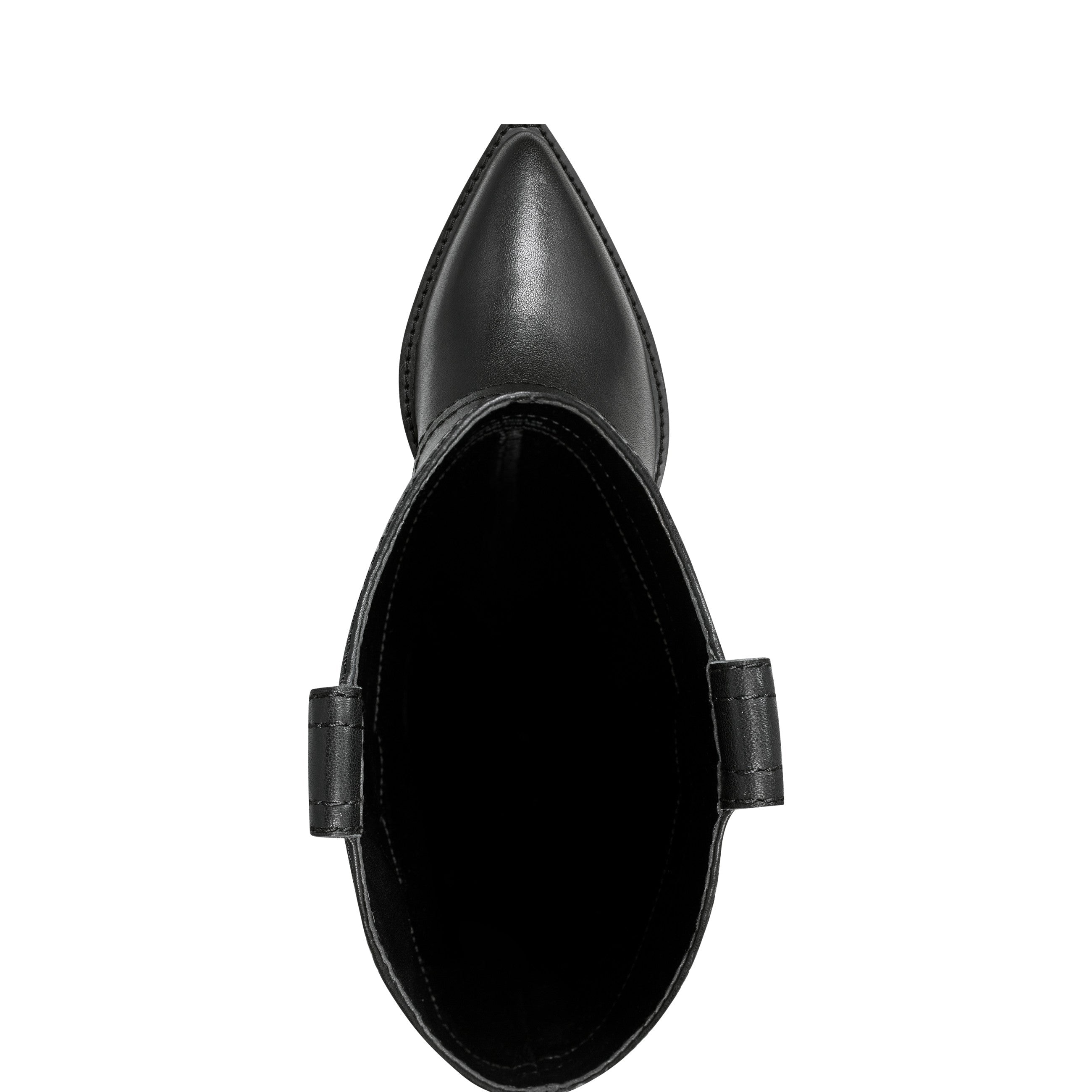 Harlo Foldover Western Boot - Black Leather