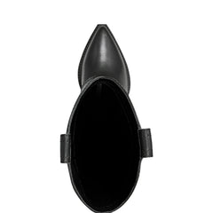 Harlo Foldover Western Boot - Black Leather