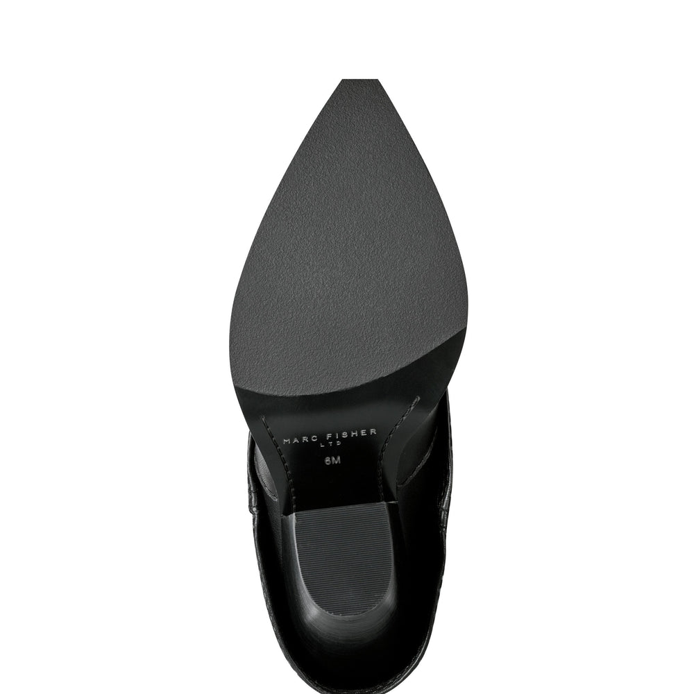 Harlo Foldover Western Boot - Black Leather